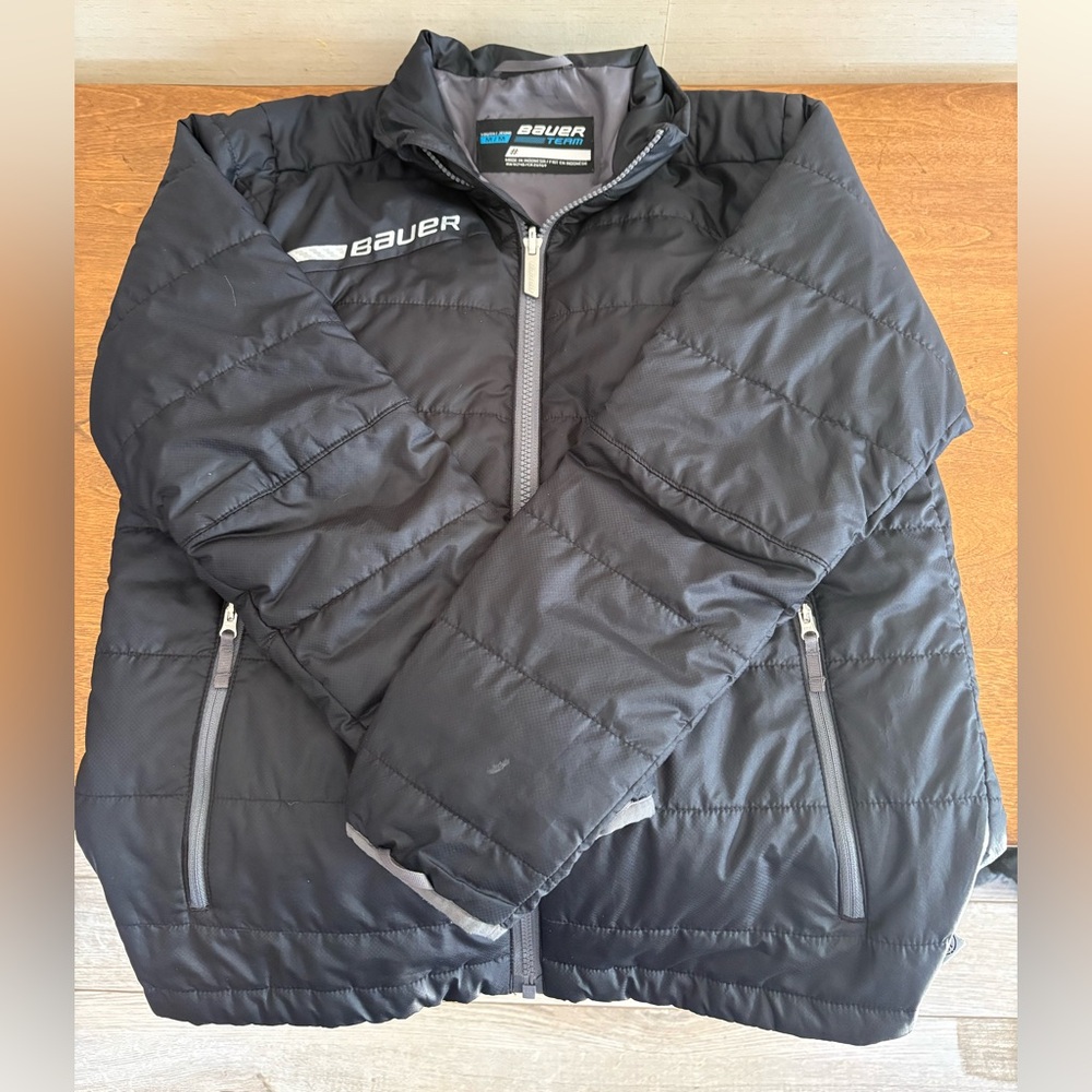 Bauer Black Quilted Jacket Youth M
